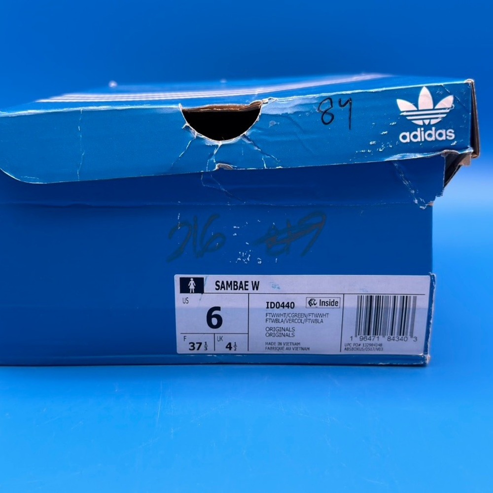 adidas Sambaae White Collegiate Green ID0440 Size 6W - Picture 5 of 5